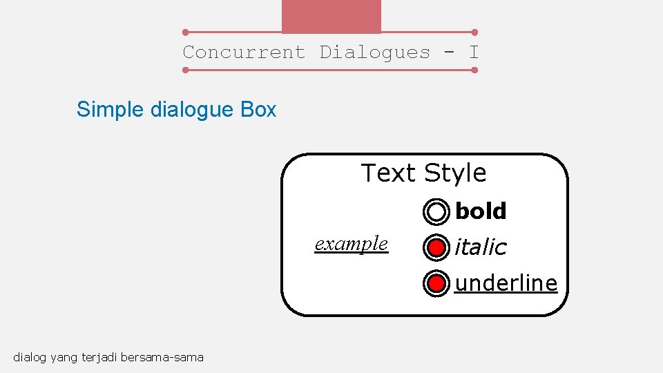 Concurrent Dialogues - I Simple dialogue Box Text Style bold example italic underline dialog