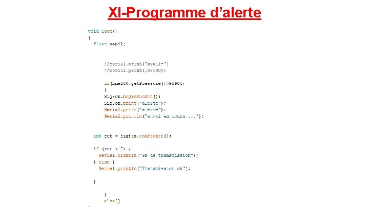 XI-Programme d’alerte 