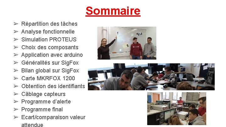 Sommaire ➢ ➢ ➢ ➢ Répartition des tâches Analyse fonctionnelle Simulation PROTEUS Choix des
