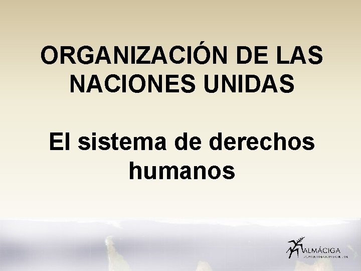 ORGANIZACIÓN DE LAS NACIONES UNIDAS El sistema de derechos humanos 