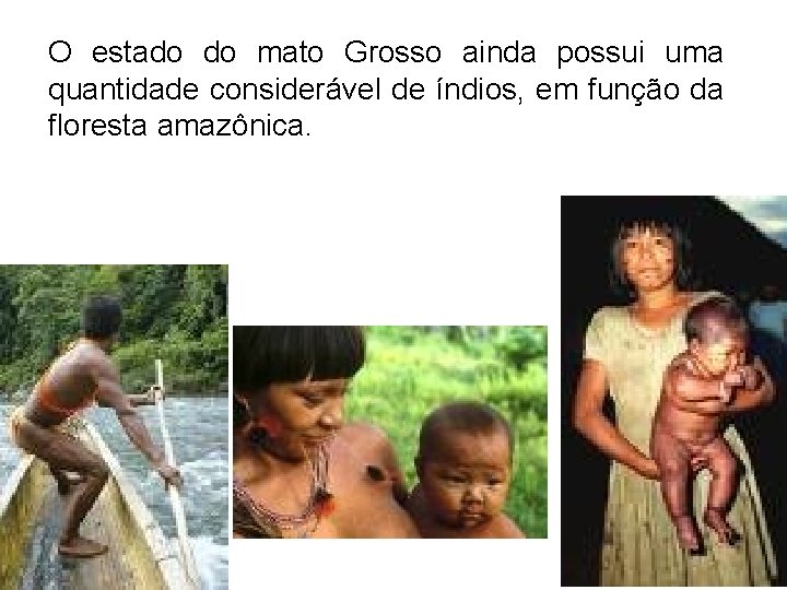 O estado do mato Grosso ainda possui uma quantidade considerável de índios, em função