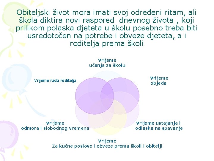 Obiteljski život mora imati svoj određeni ritam, ali škola diktira novi raspored dnevnog života