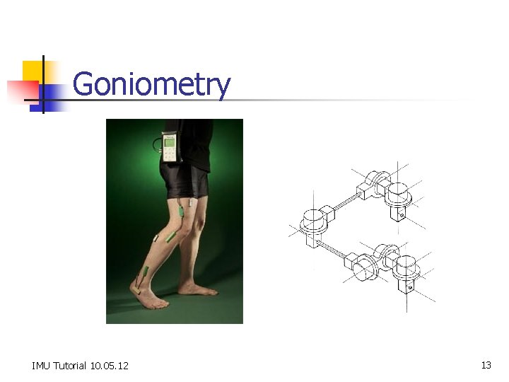 Goniometry IMU Tutorial 10. 05. 12 13 