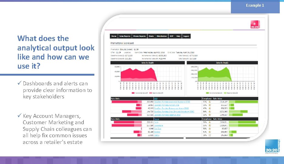 Example 1 What does the analytical output look like and how can we use