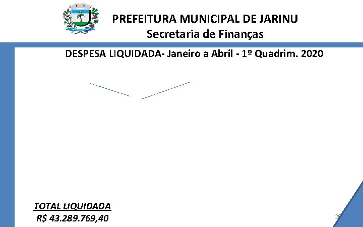 PREFEITURA MUNICIPAL DE JARINU Secretaria de Finanças DESPESA LIQUIDADA- Janeiro a Abril - 1º