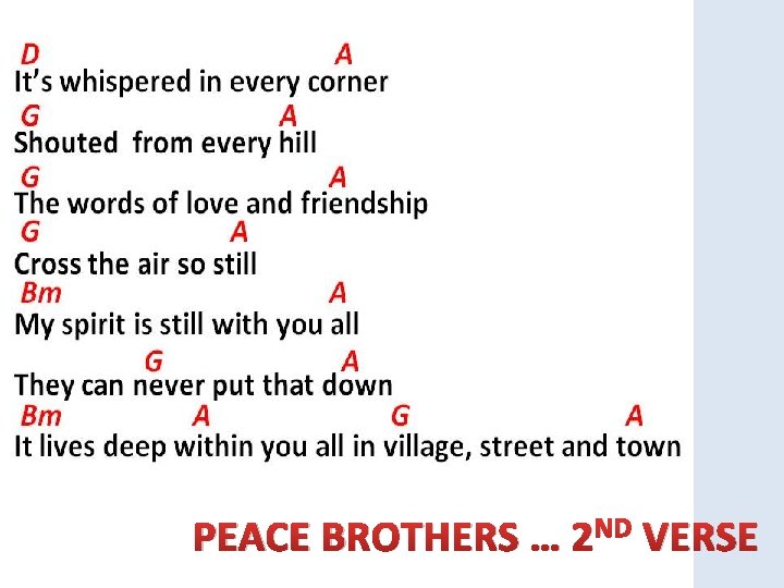 PEACE BROTHERS … 2 ND VERSE 