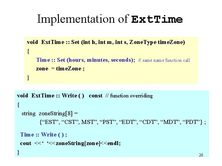 Implementation of Ext. Time void Ext. Time : : Set (int h, int m,