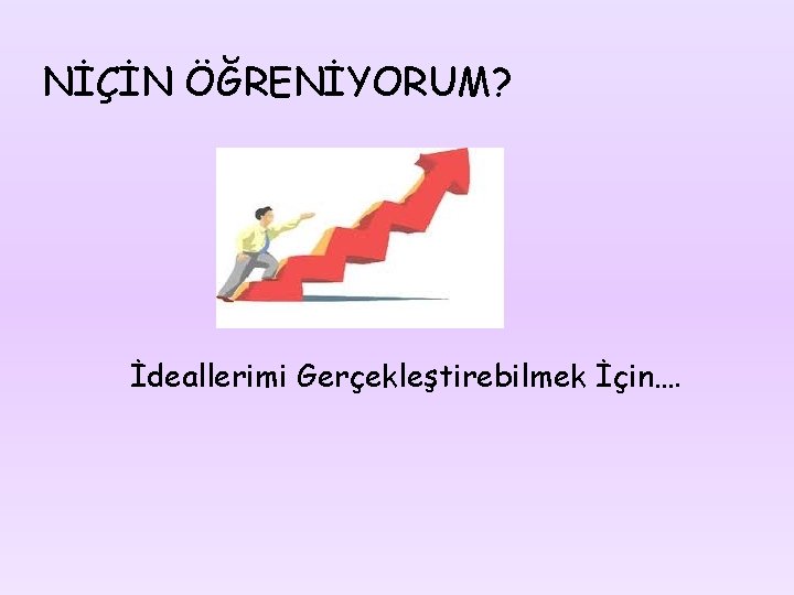 NİÇİN ÖĞRENİYORUM? İdeallerimi Gerçekleştirebilmek İçin…. 