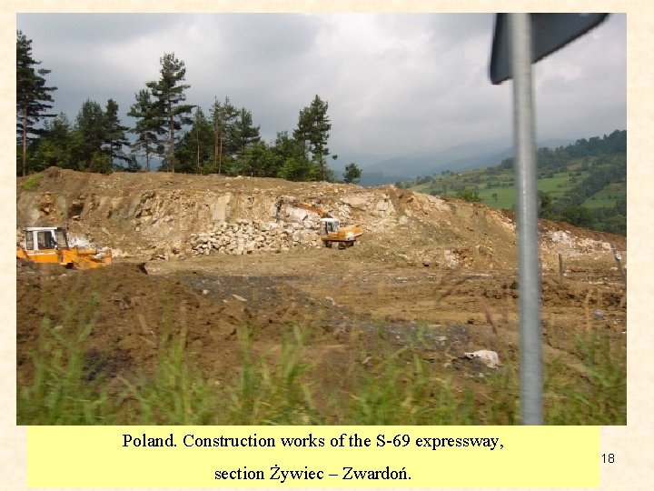 Poland. Construction works of the S-69 expressway, section Żywiec – Zwardoń. 18 