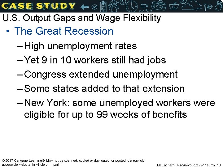 U. S. Output Gaps and Wage Flexibility • The Great Recession – High unemployment U. S. Output Gaps and Wage Flexibility • The Great Recession – High unemployment