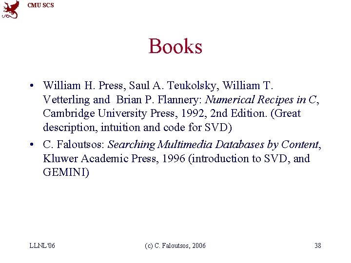 CMU SCS Books • William H. Press, Saul A. Teukolsky, William T. Vetterling and