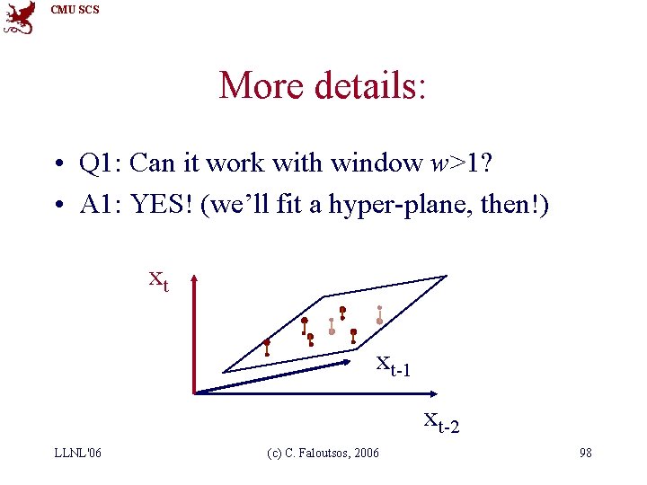 CMU SCS More details: • Q 1: Can it work with window w>1? •