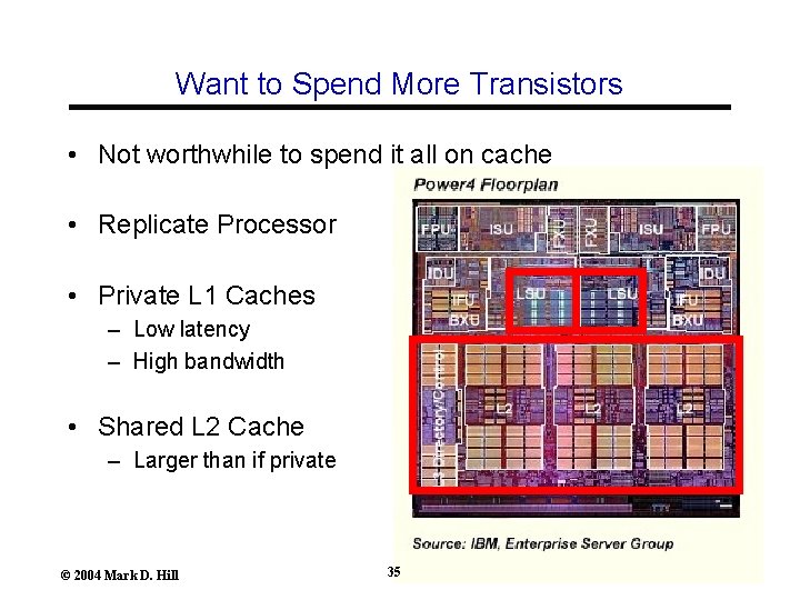 Want to Spend More Transistors • Not worthwhile to spend it all on cache Want to Spend More Transistors • Not worthwhile to spend it all on cache