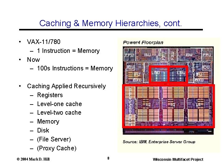Caching & Memory Hierarchies, cont. • VAX-11/780 – 1 Instruction = Memory • Now Caching & Memory Hierarchies, cont. • VAX-11/780 – 1 Instruction = Memory • Now