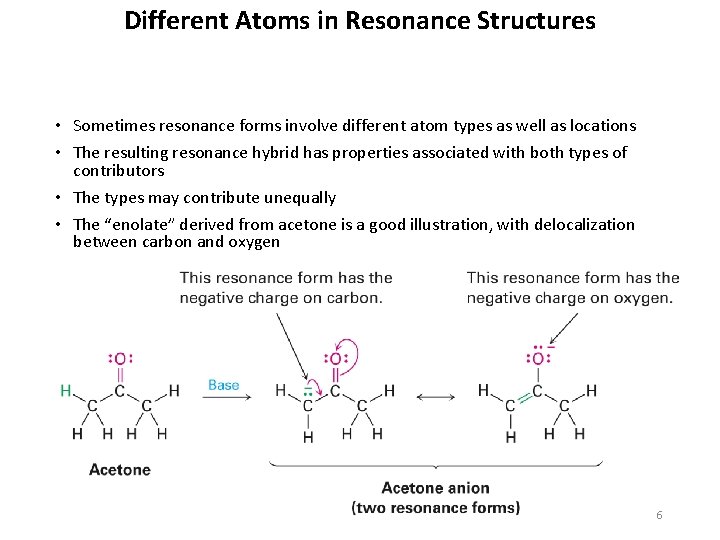 Different Atoms in Resonance Structures • Sometimes resonance forms involve different atom types as