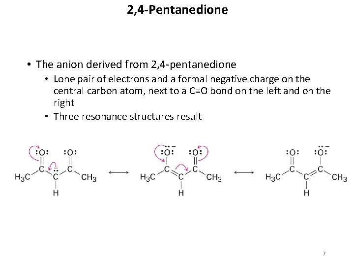 2, 4 -Pentanedione • The anion derived from 2, 4 -pentanedione • Lone pair