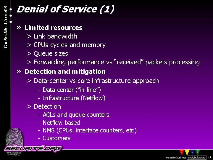 Can. Sec. West/core 03 Denial of Service (1) » Limited resources > Link bandwidth
