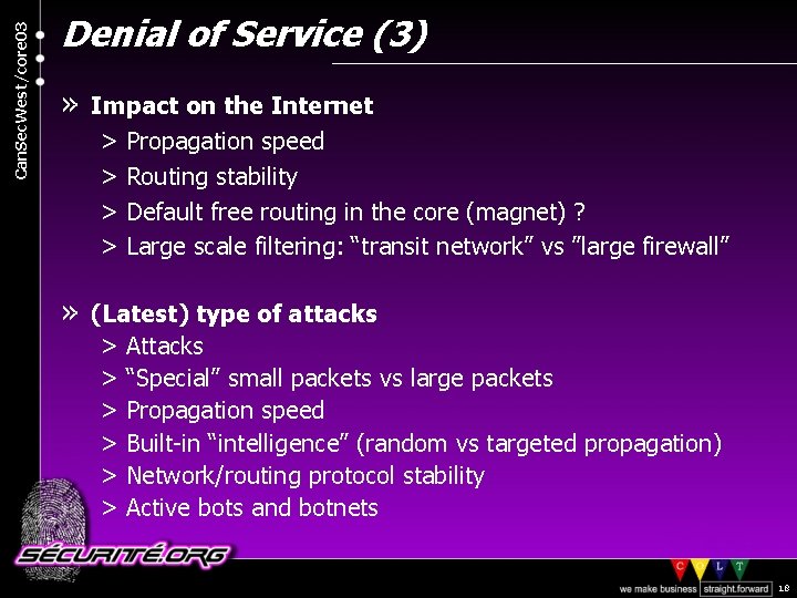 Can. Sec. West/core 03 Denial of Service (3) » Impact on the Internet >