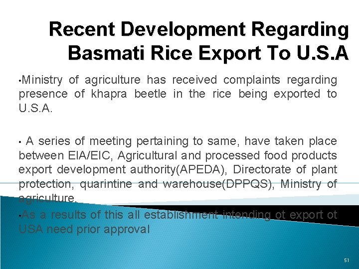 Recent Development Regarding Basmati Rice Export To U. S. A • Ministry of agriculture