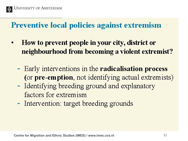 Preventive local policies against extremism • How to prevent people in your city, district