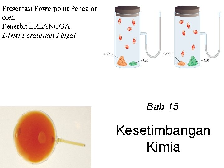 Presentasi Powerpoint Pengajar oleh Penerbit ERLANGGA Divisi Perguruan Tinggi Bab 15 Kesetimbangan Kimia 