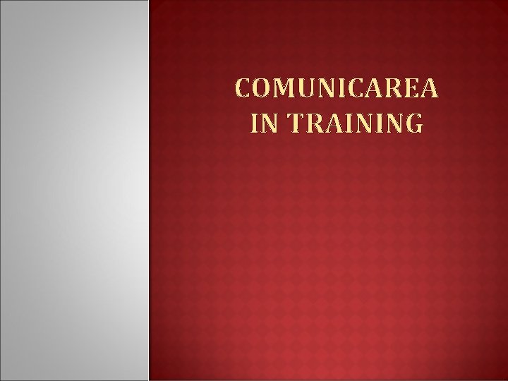 COMUNICAREA IN TRAINING 