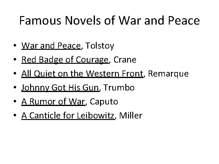 Famous Novels of War and Peace • • • War and Peace, Tolstoy Red