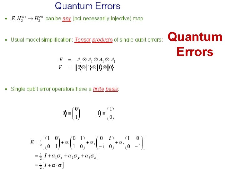 Quantum Errors 