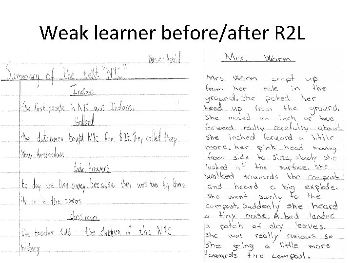Weak learner before/after R 2 L 