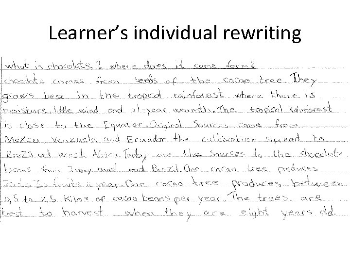 Learner’s individual rewriting 
