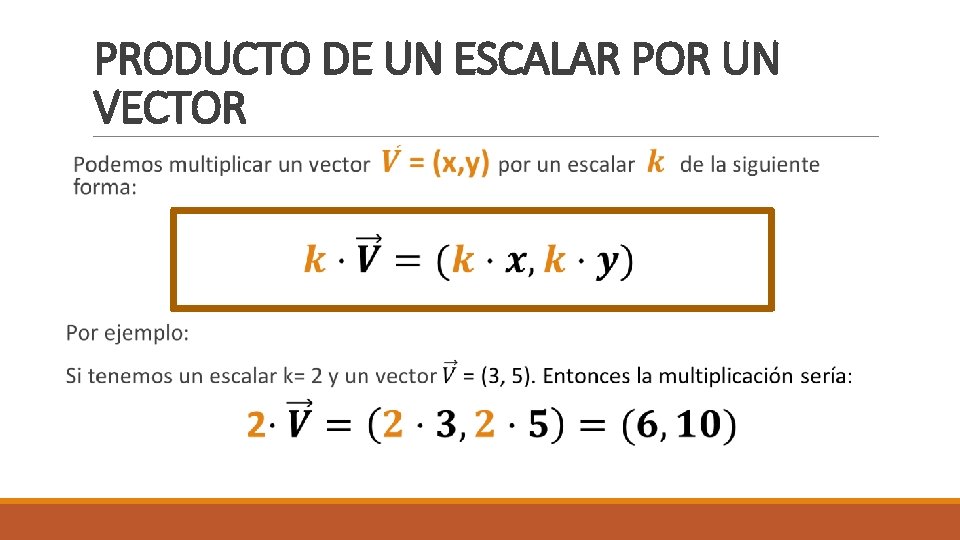 PRODUCTO DE UN ESCALAR POR UN VECTOR 