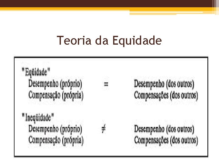 Teoria da Equidade 