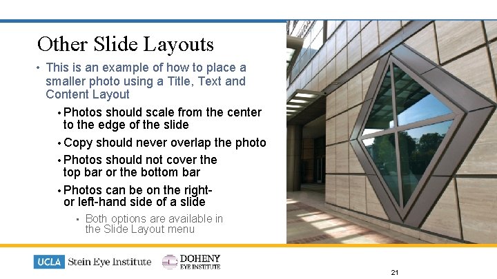 Other Slide Layouts • This is an example of how to place a smaller