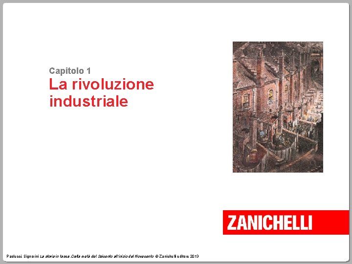 Capitolo 1 La rivoluzione industriale Paolucci, Signorini La storia in tasca. Dalla metà del