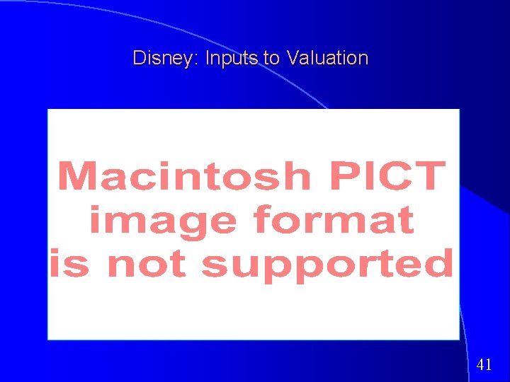 Disney: Inputs to Valuation 41 