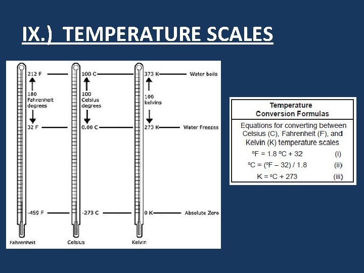 IX. ) TEMPERATURE SCALES 