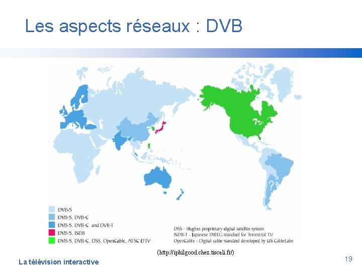 Les aspects réseaux : DVB (http: //iphilgood. chez. tiscali. fr/) La télévision interactive 19