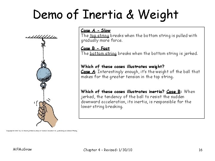 Demo of Inertia & Weight Case A - Slow The top string breaks when
