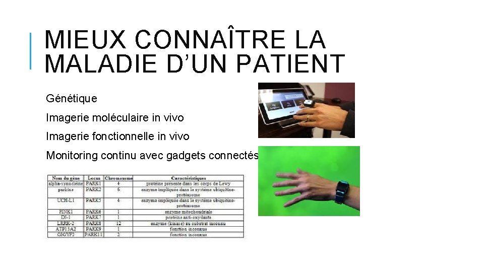 MIEUX CONNAÎTRE LA MALADIE D’UN PATIENT Génétique Imagerie moléculaire in vivo Imagerie fonctionnelle in MIEUX CONNAÎTRE LA MALADIE D’UN PATIENT Génétique Imagerie moléculaire in vivo Imagerie fonctionnelle in