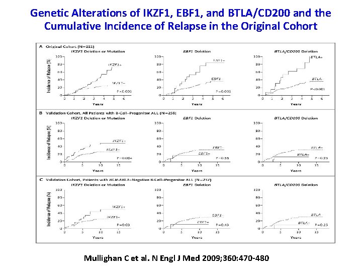 Genetic Alterations of IKZF 1, EBF 1, and BTLA/CD 200 and the Cumulative Incidence