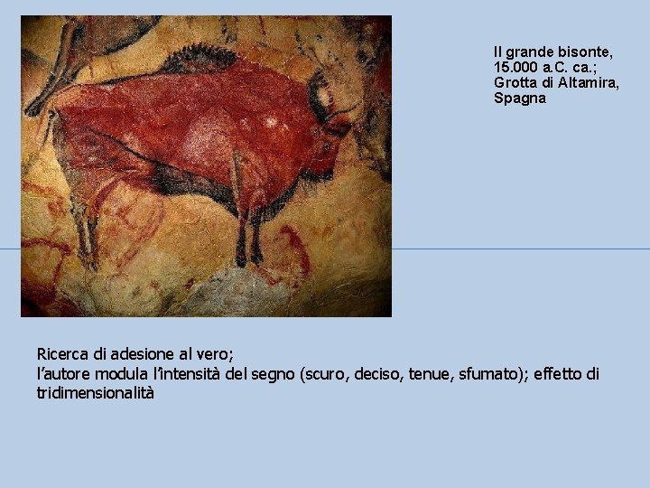 Il grande bisonte, 15. 000 a. C. ca. ; Grotta di Altamira, Spagna Ricerca