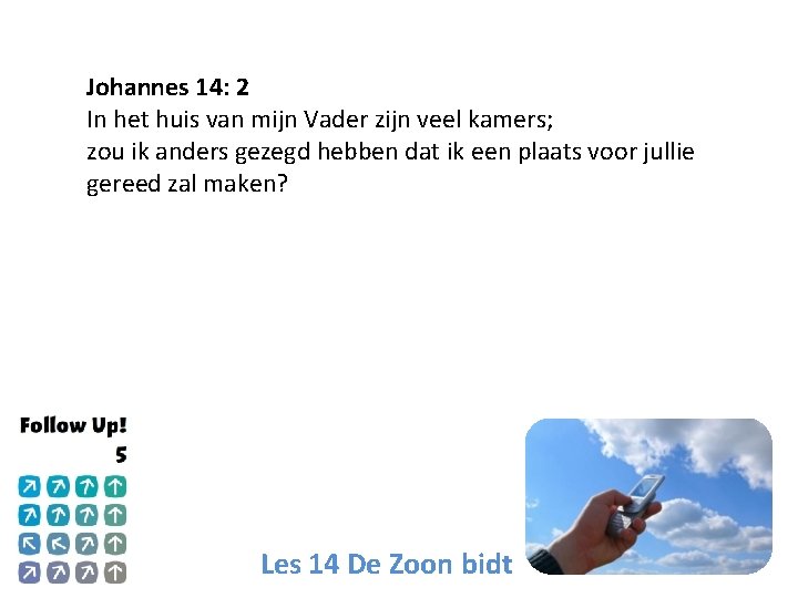 Johannes 14: 2 In het huis van mijn Vader zijn veel kamers; zou ik