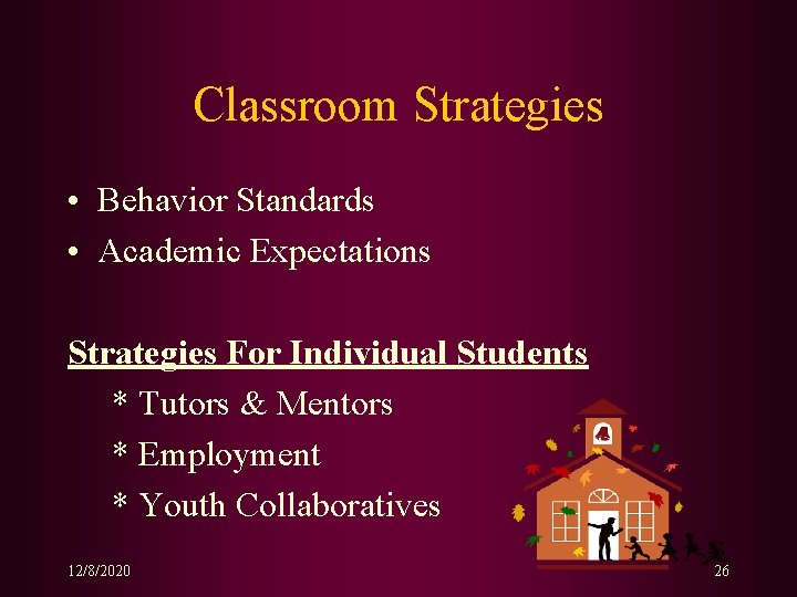 Classroom Strategies • Behavior Standards • Academic Expectations Strategies For Individual Students * Tutors Classroom Strategies • Behavior Standards • Academic Expectations Strategies For Individual Students * Tutors