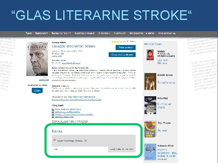 “GLAS LITERARNE STROKE“ 