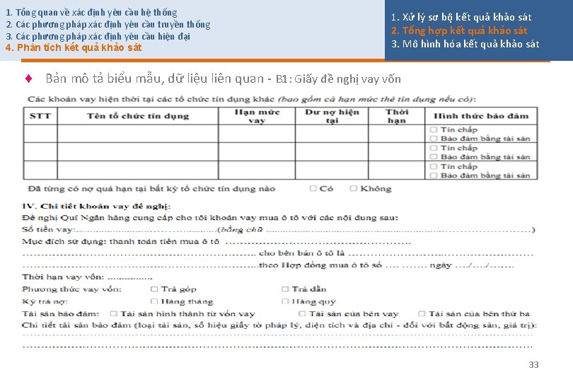 1. Tổng quan về xác định yêu cầu hệ thống 2. Các phương pháp