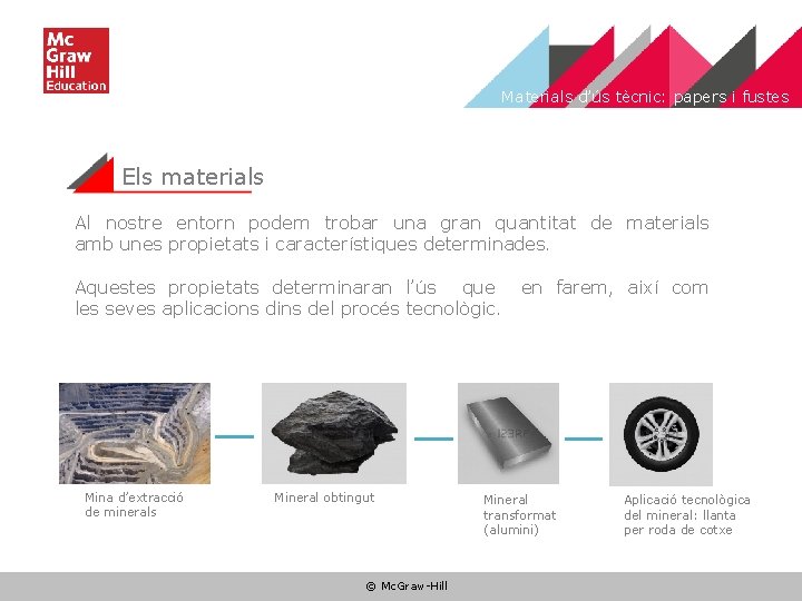 Materials d’ús tècnic: papers i fustes Els materials Al nostre entorn podem trobar una