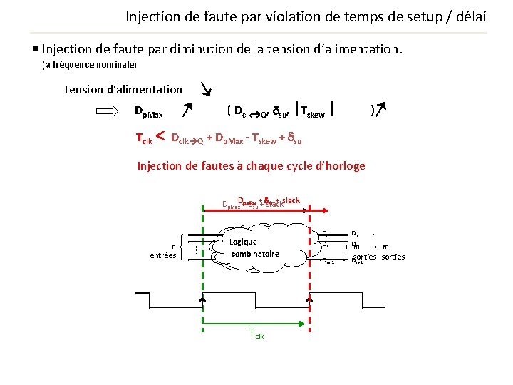 Injection de faute par violation de temps de setup / délai § Injection de Injection de faute par violation de temps de setup / délai § Injection de