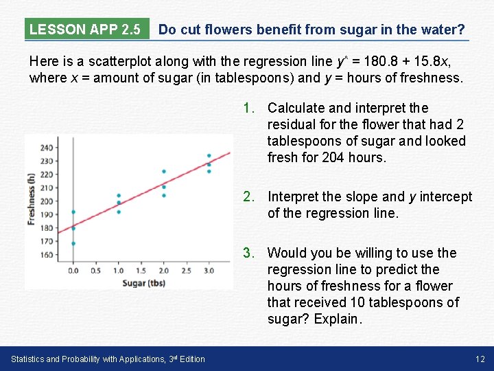 LESSON APP 2. 5 Do cut flowers benefit from sugar in the water? Here