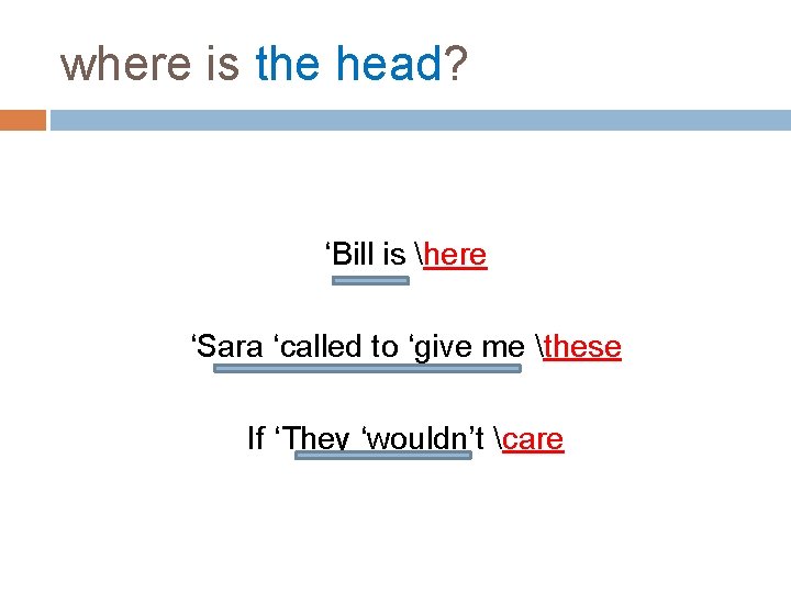 where is the head? ‘Bill is here ‘Sara ‘called to ‘give me these If