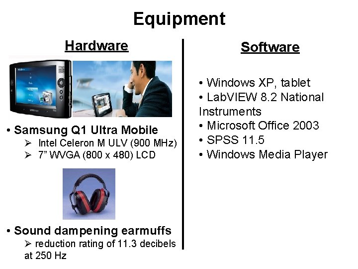 Equipment Hardware • Samsung Q 1 Ultra Mobile Ø Intel Celeron M ULV (900 Equipment Hardware • Samsung Q 1 Ultra Mobile Ø Intel Celeron M ULV (900